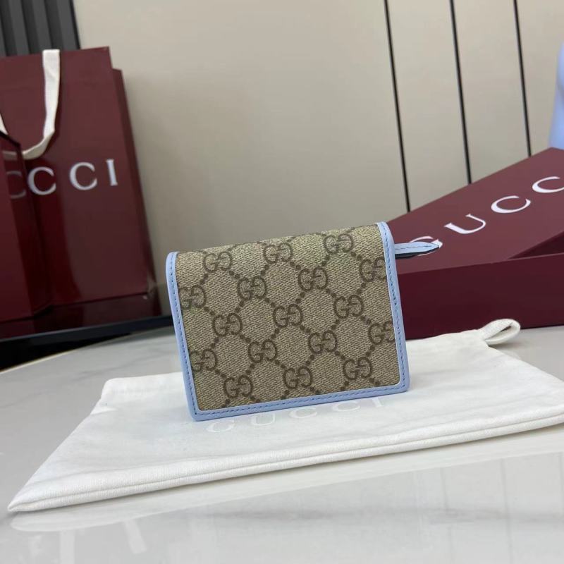 Портмоне Gucci с монограммой и голубой отделкой
