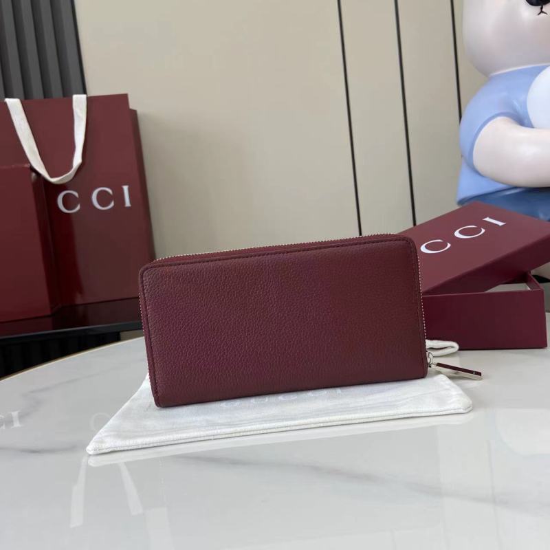 Портмоне Gucci бордовое на молнии