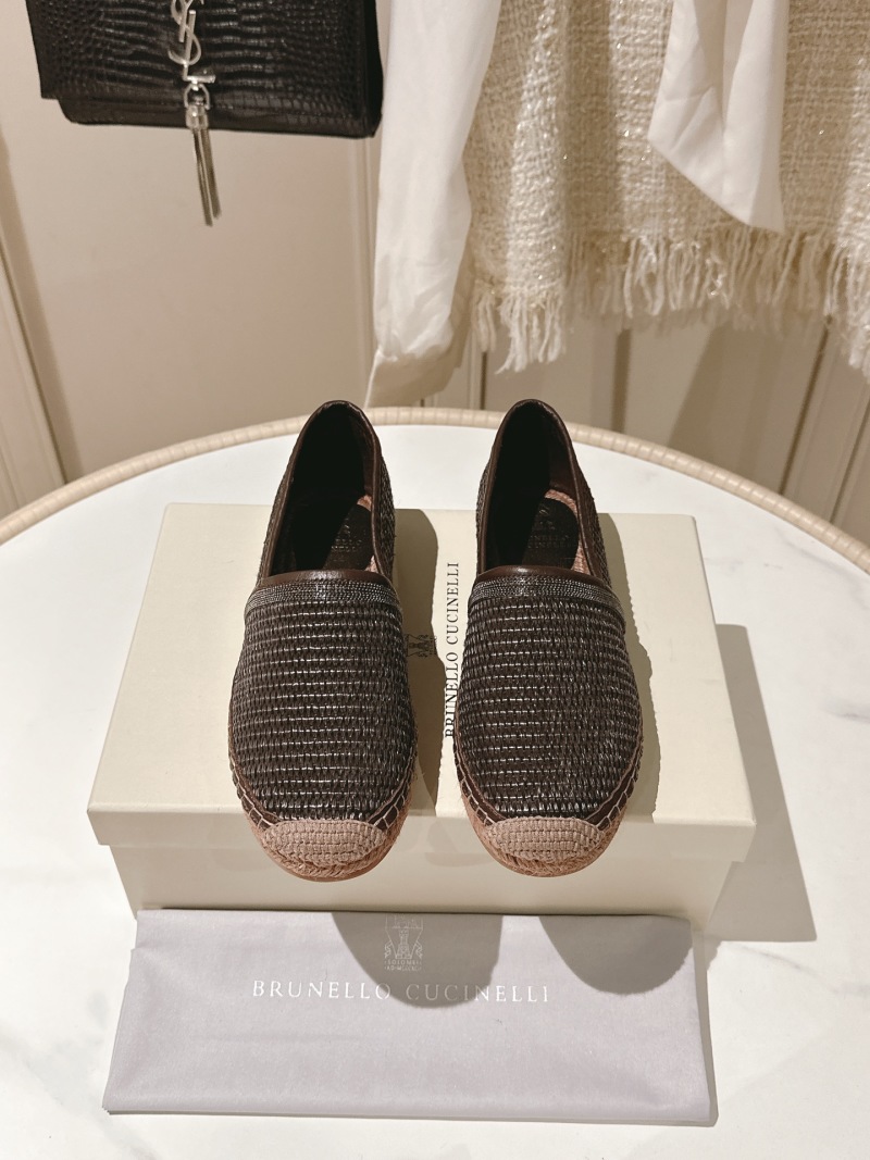 Слипоны Brunello Cucinelli плетеные из рафии