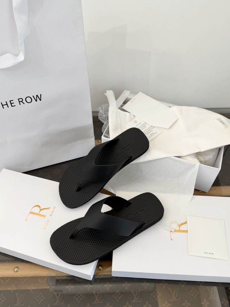 Кожаные шлепанцы The Row чёрные