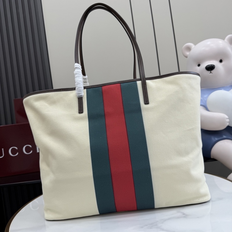 Сумка-тоут Gucci с канвасом и полосами