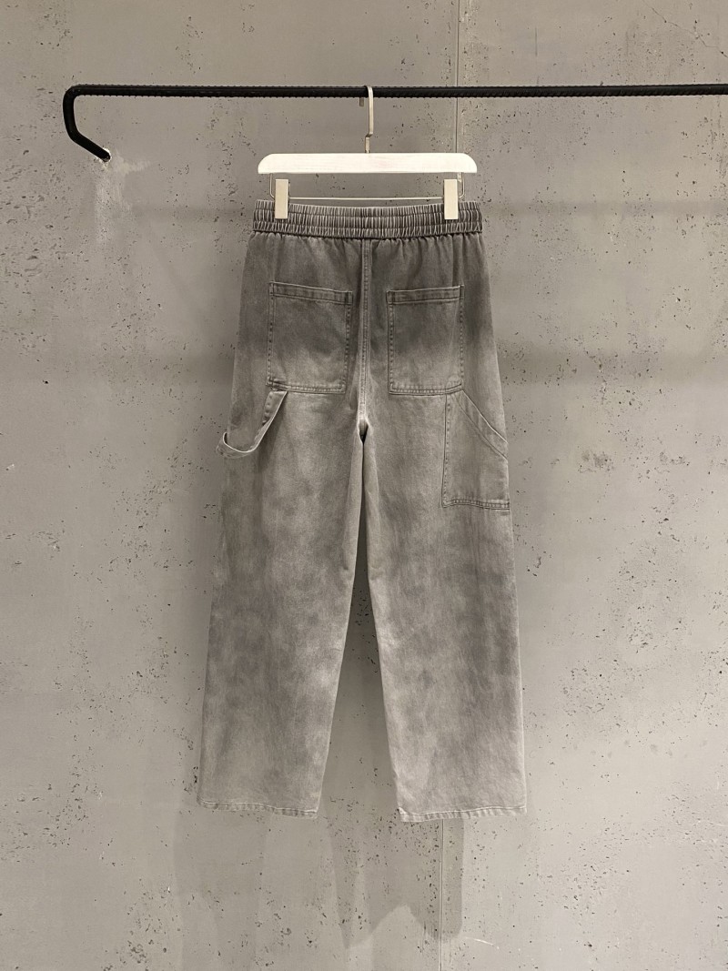 Мужские джинсы свободного кроя в стиле workwear серого цвета Bottega Veneta