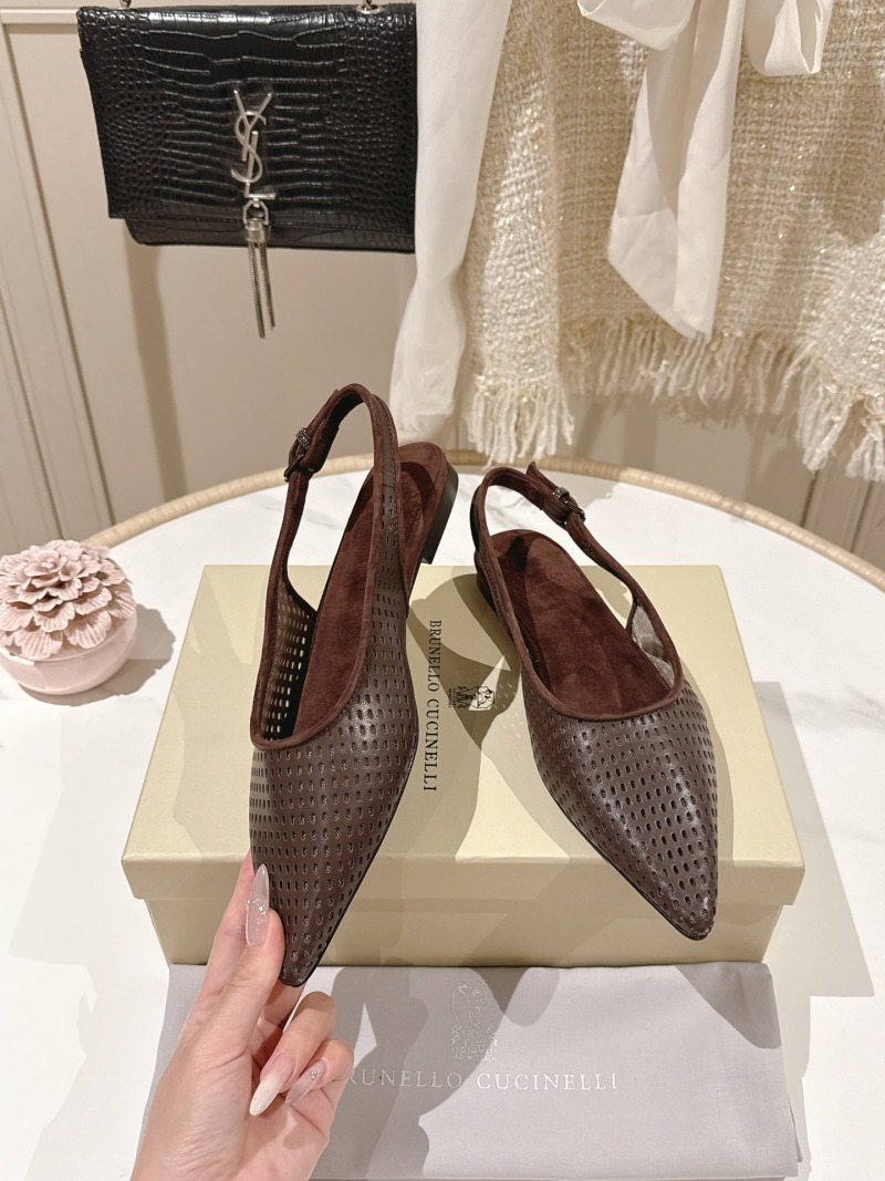 Женские сабо Brunello Cucinelli perforated leather