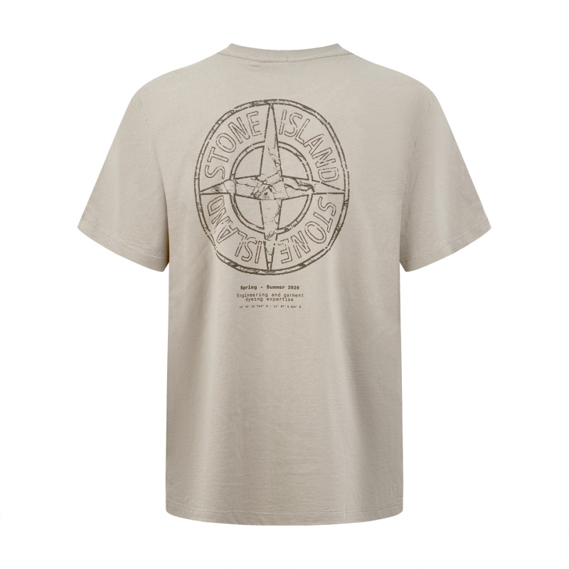 Футболка Stone Island бежевая с принтом