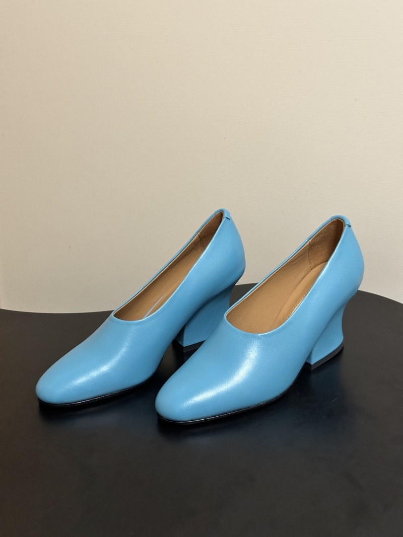 Женские туфли Jil Sander голубые, каблук 5.5 см