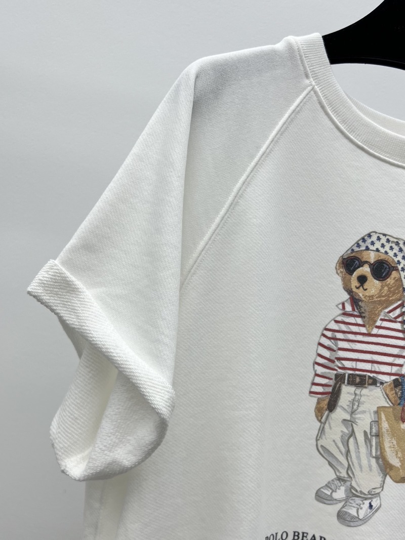 Футболка женская белая с принтом Polo Bear Ralph Lauren