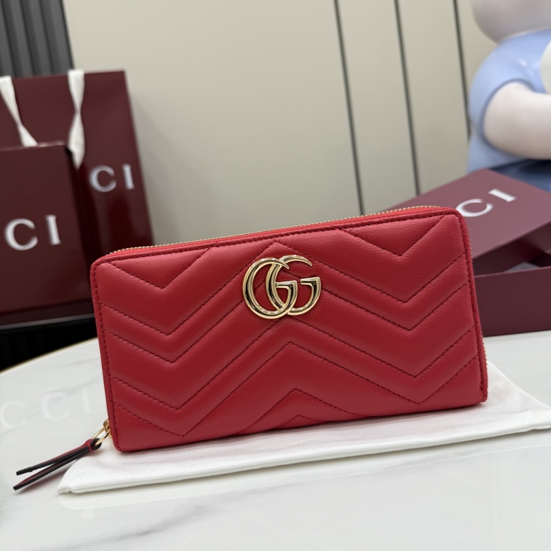 Портмоне Gucci красное с золотым логотипом
