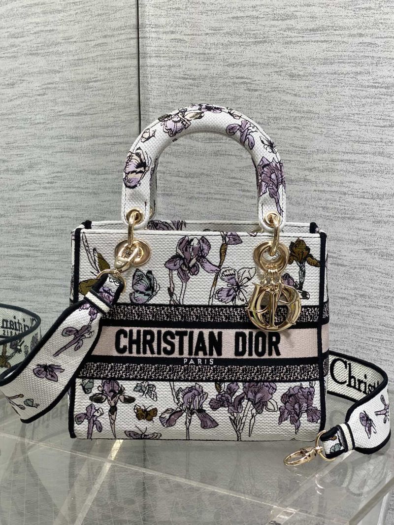 Сумка Dior Lady Dior с цветочным принтом