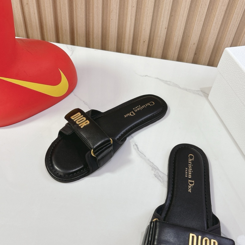 Черные шлепки с ремешком Dior