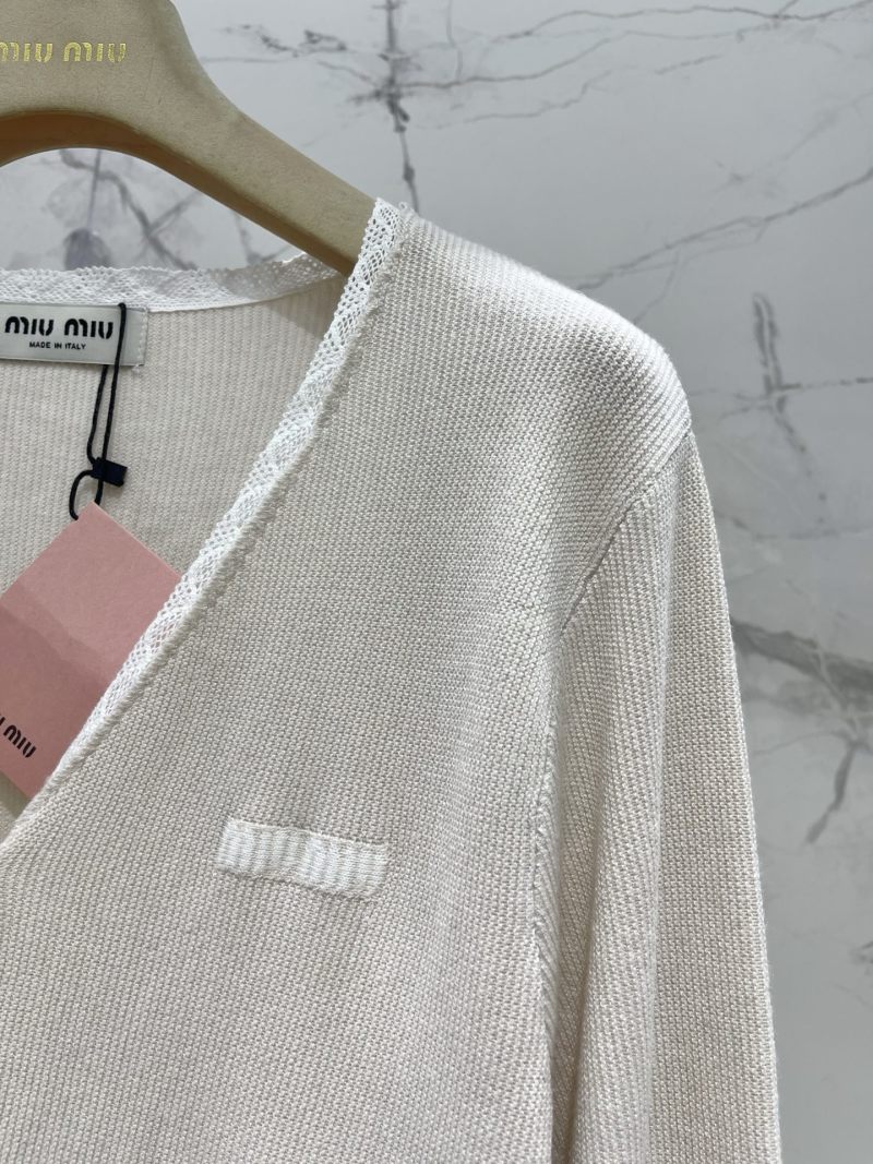 Женский вязаный кардиган с V-образным вырезом Miu Miu