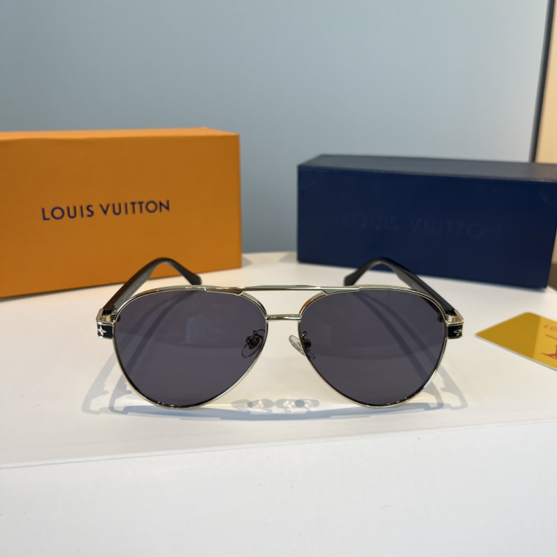 Солнцезащитные очки в металлической оправе, дизайн авиатор Louis Vuitton