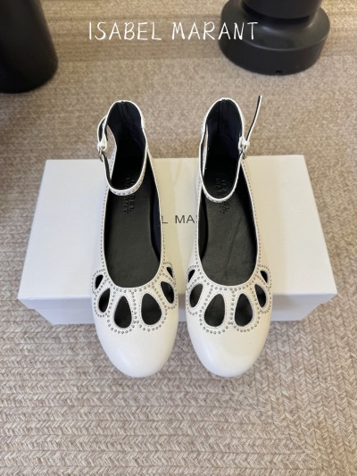 Женские туфли Isabel Marant белые с вырезом