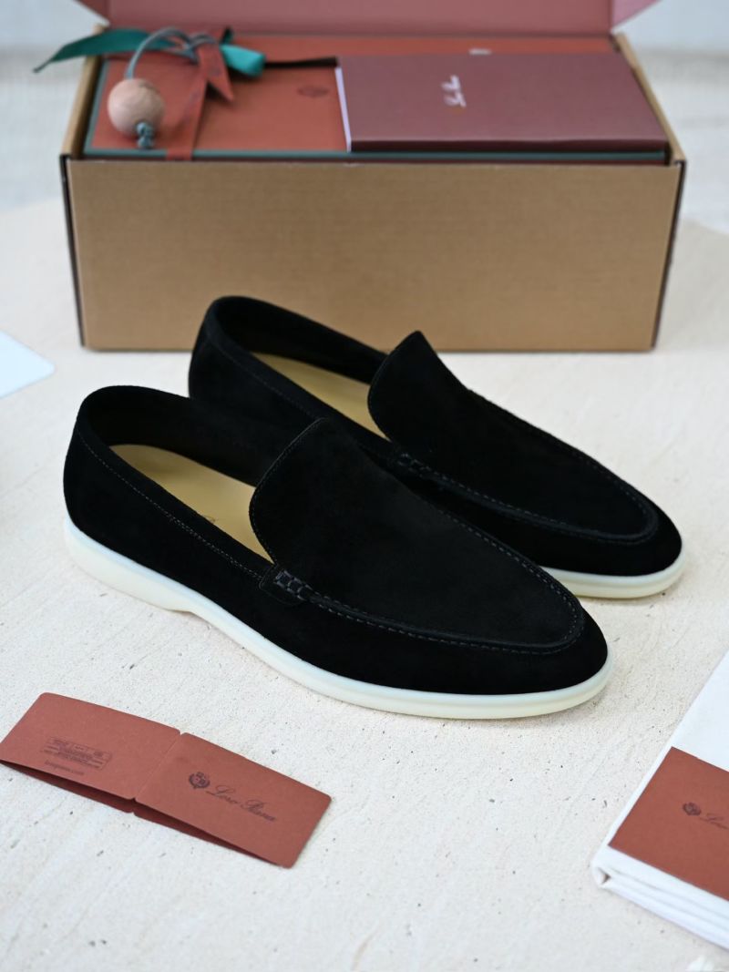 Мокасины Loro Piana мужские, замшевые, черные