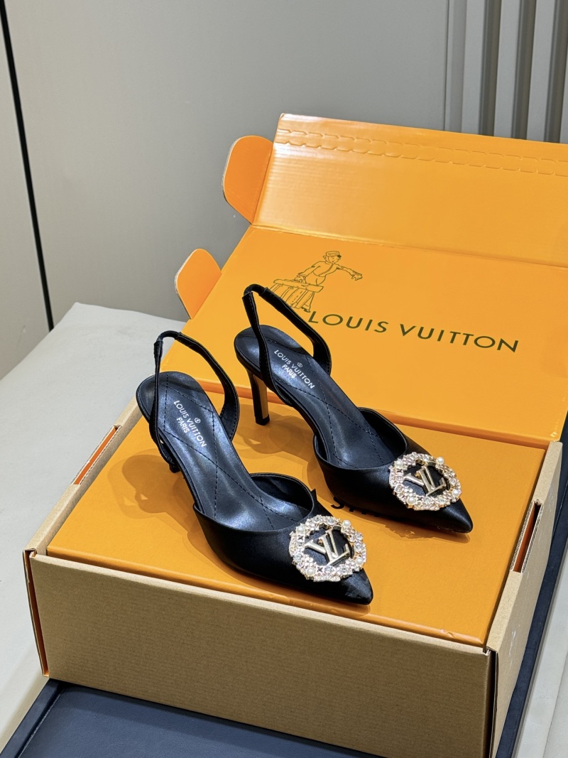 Женские туфли с заклепкой со стразами, чёрные Louis Vuitton