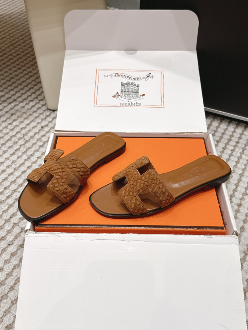 Женские шлёпанцы H с плетеным ремешком Hermès