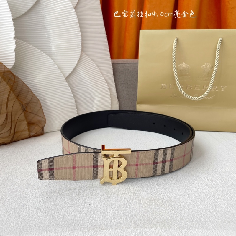 Ремень с пледовым принтом и золотистой пряжкой Burberry