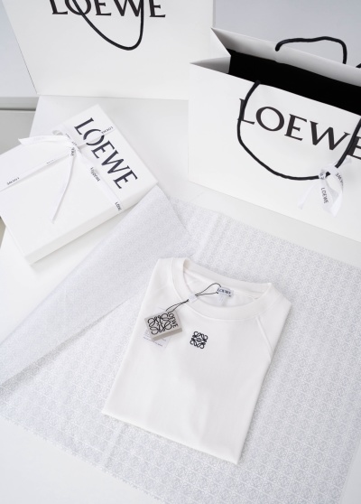 Футболка женская LOEWE хлопок белая с логотипом