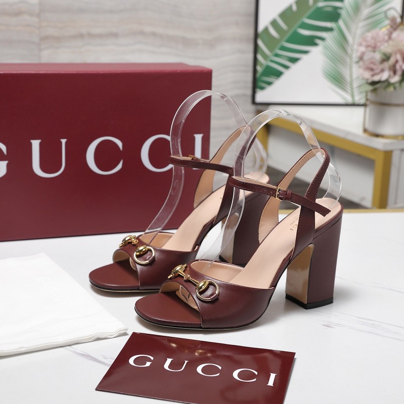 Женские кожаные босоножки с прозрачными ремешками Gucci