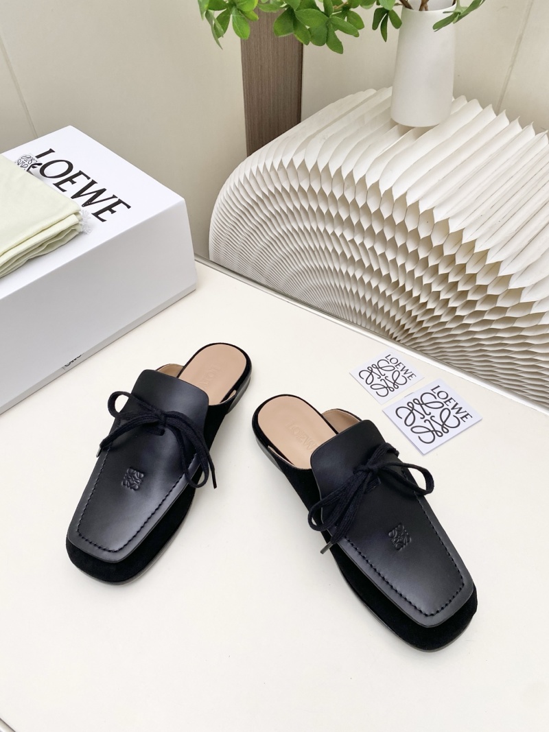 Мюли женские из натуральной кожи с бантом, бренд Loewe