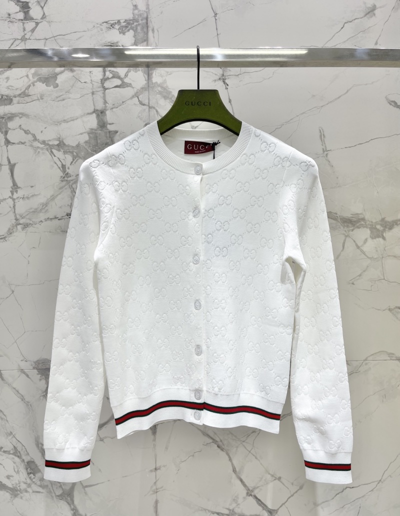 Кардиган Gucci женский белый с монограммой