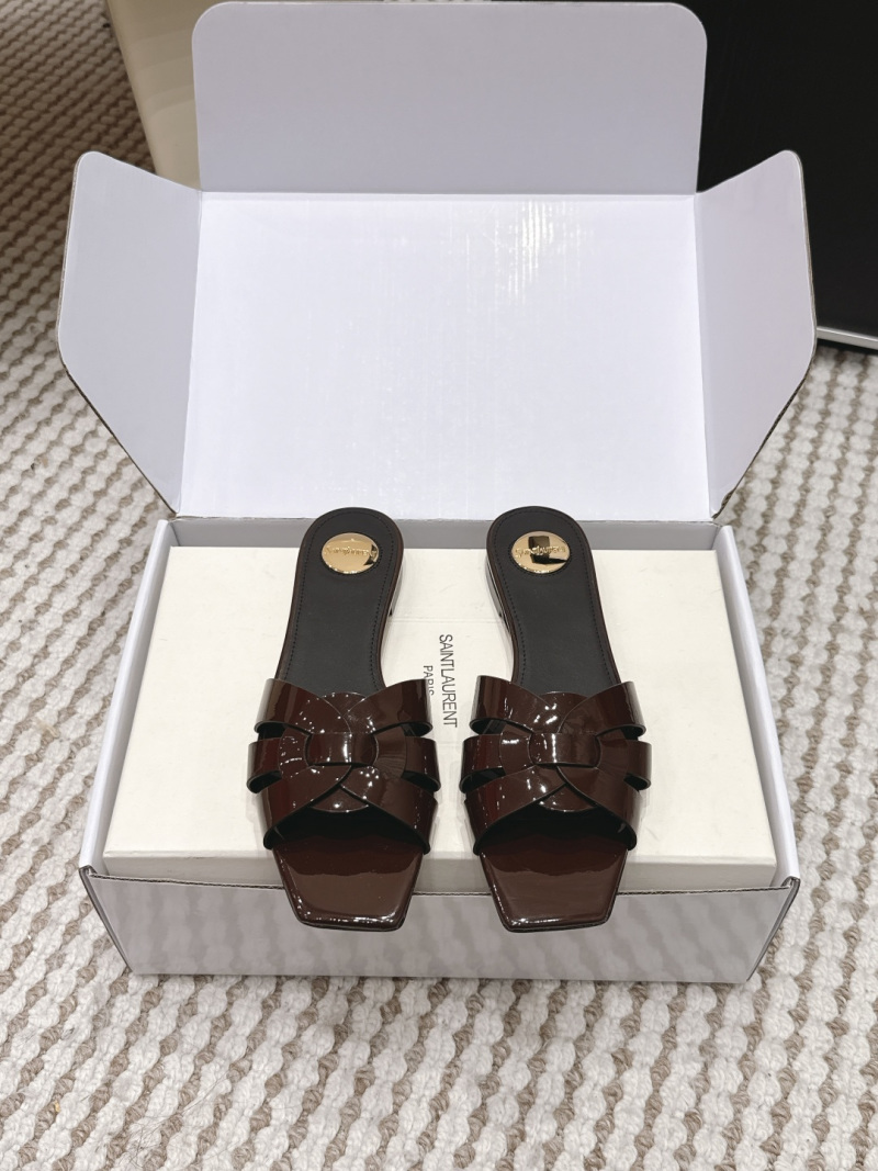 Женские шлепанцы Saint Laurent с бантом