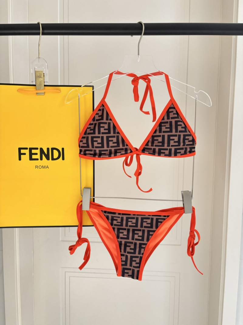 Женский бикини с принтом и цветными завязками Fendi