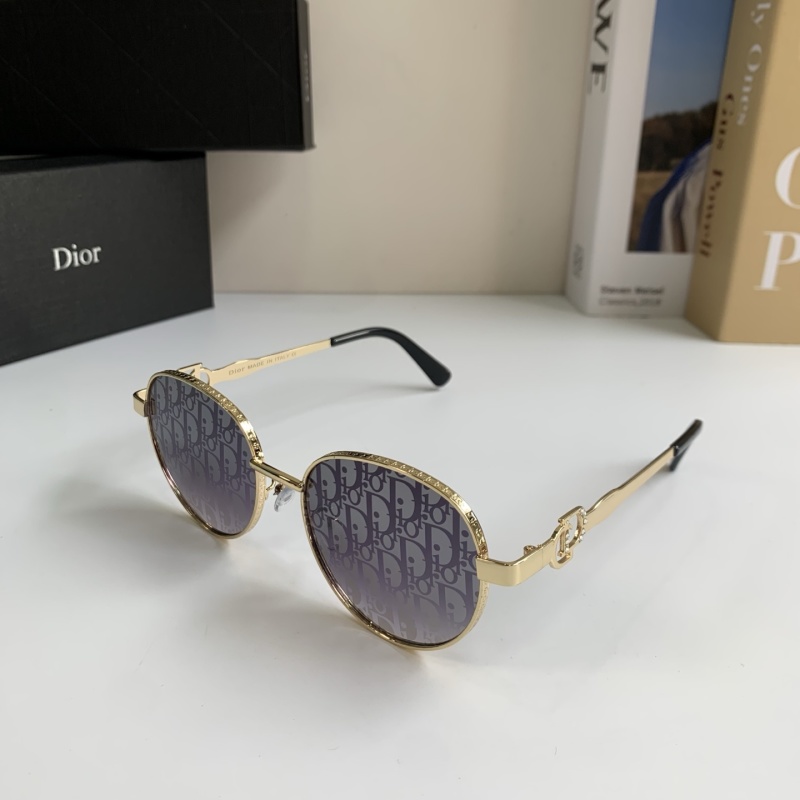 Солнцезащитные очки Dior золотистые с принтом