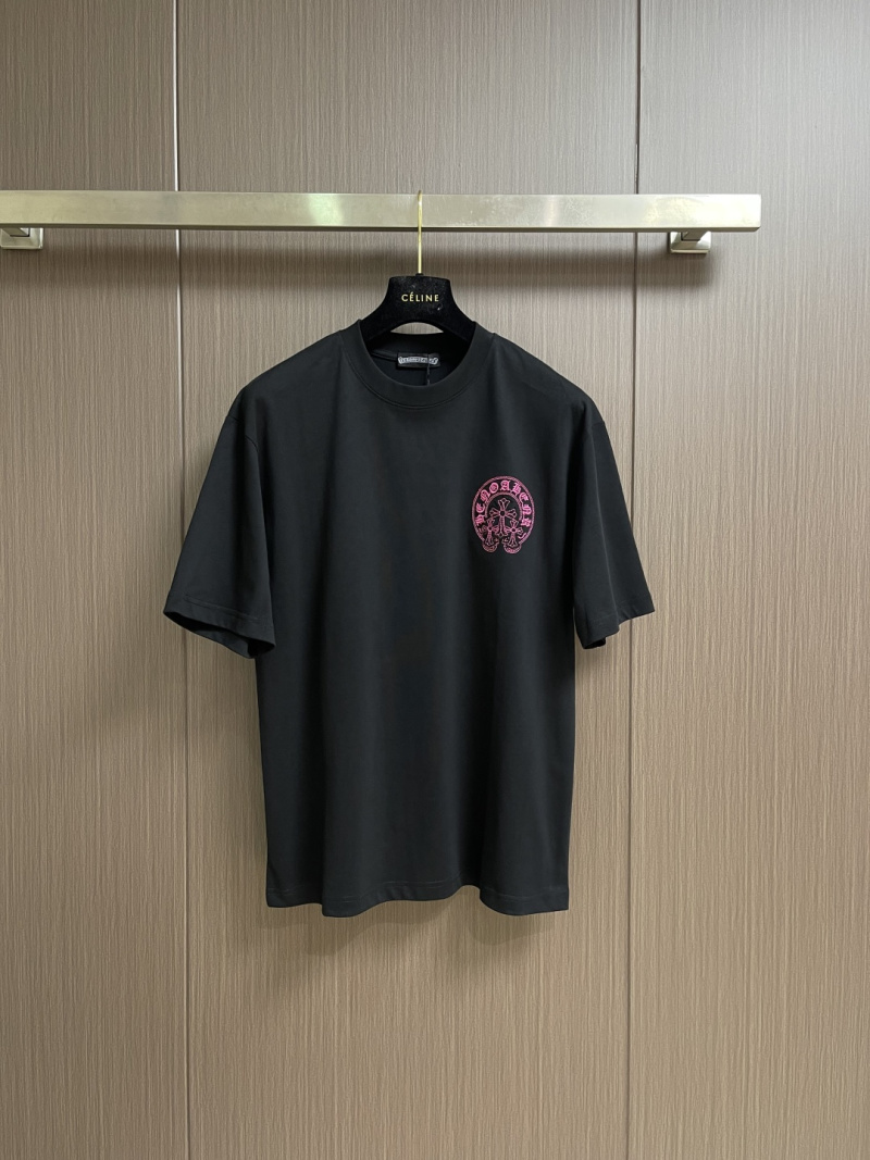 Мужская футболка с объемным круглым логотипом Chrome Hearts