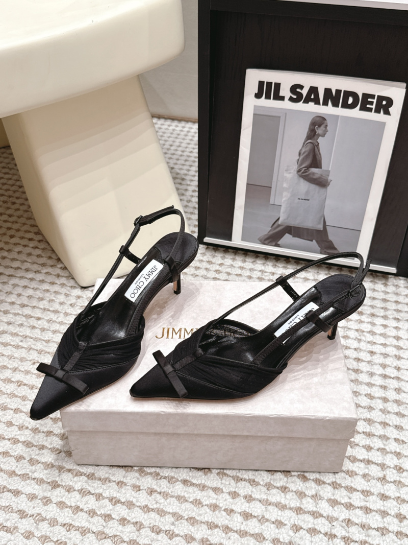 Женские чёрные туфли на шнурках Jimmy Choo с острым носом