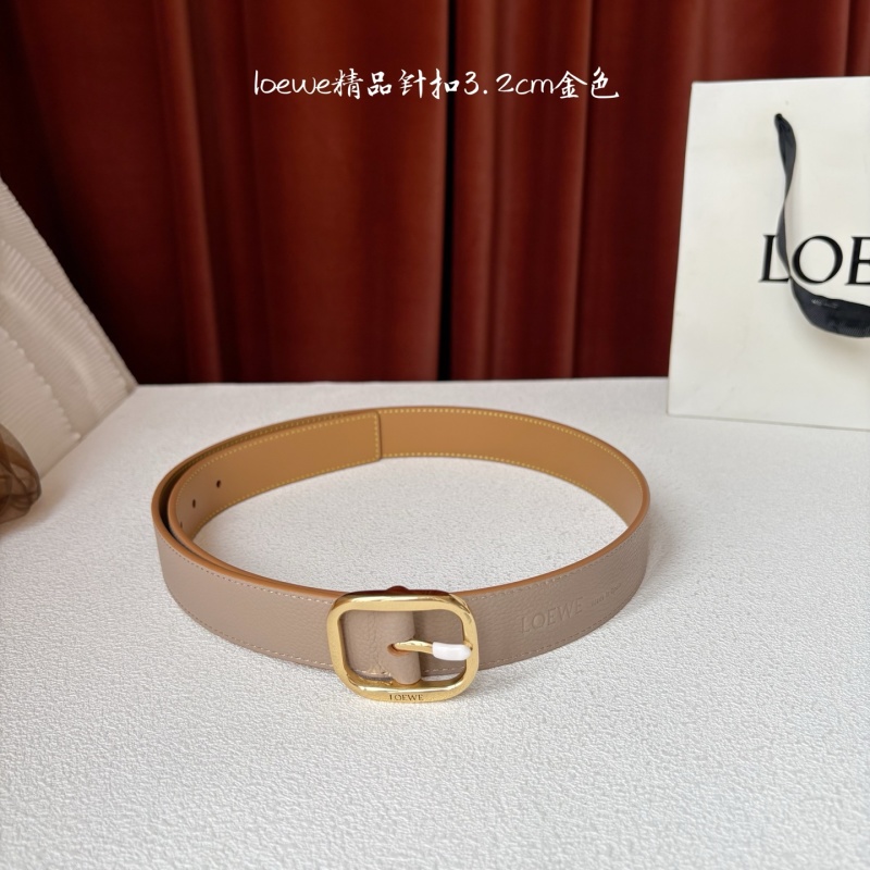 Ремень кожаный мужской с золотым прямым buckle Loewe