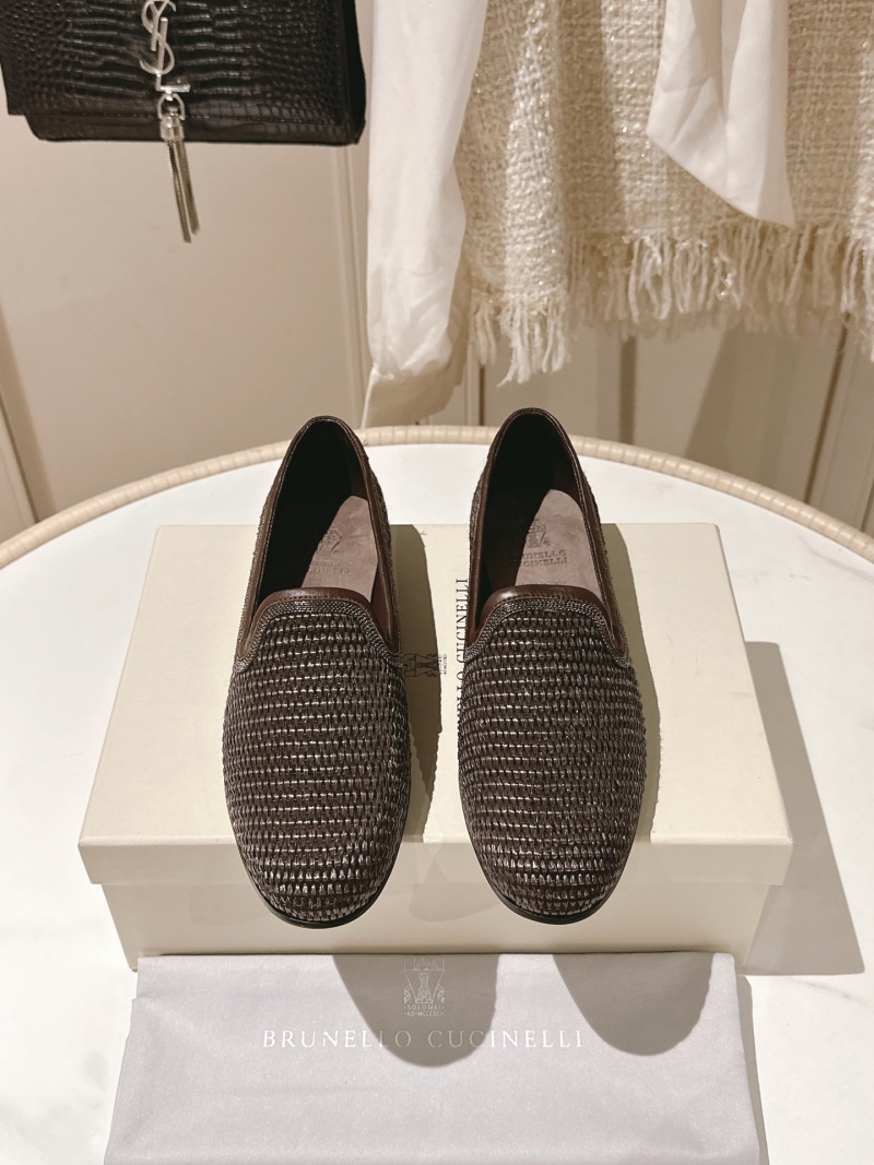 Мокасины Brunello Cucinelli плетеные женские
