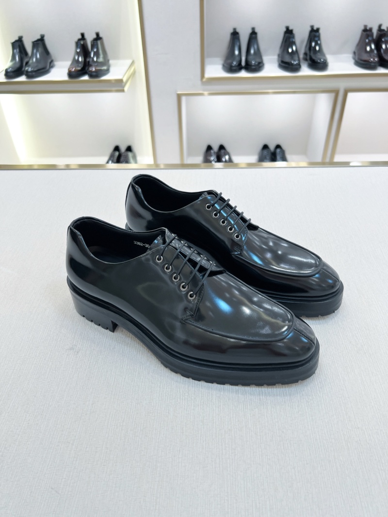 Мужские черные кожаные туфли на шнурках Prada