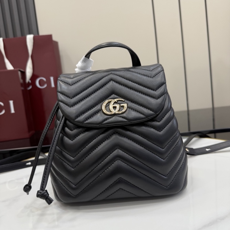 Рюкзак Gucci черный с золотым логотипом