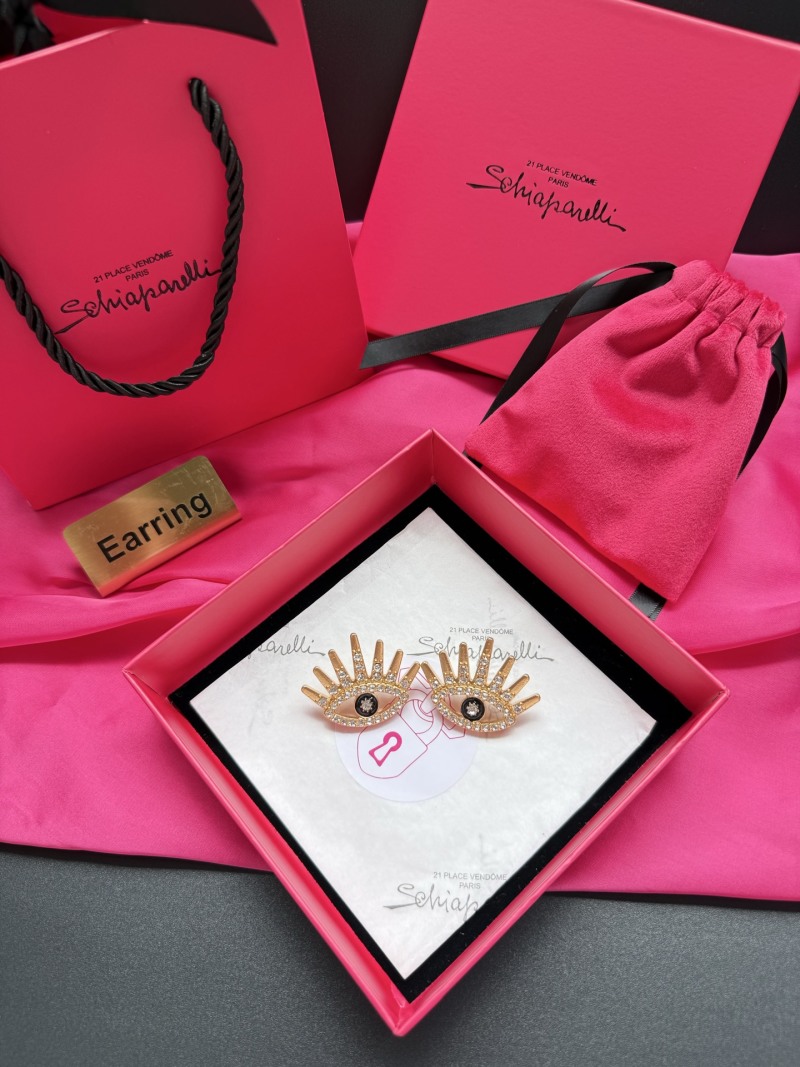 Серьги в виде глаз с кристаллами Schiaparelli