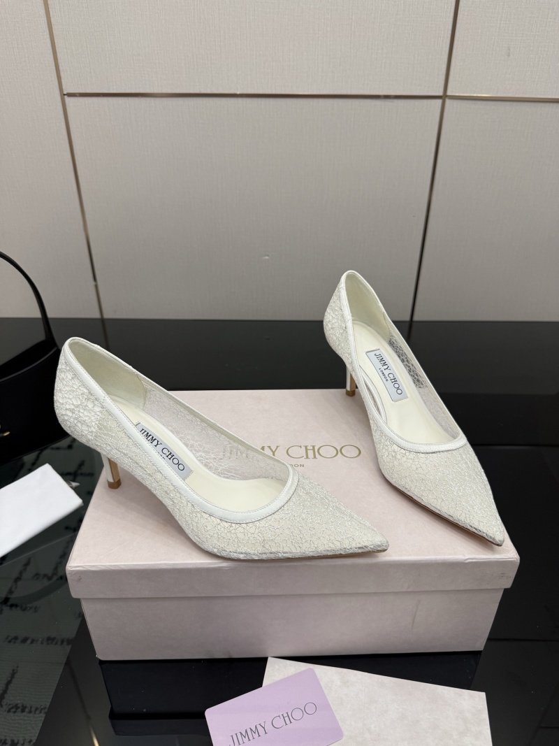 Женские туфли Jimmy Choo белые кружевные