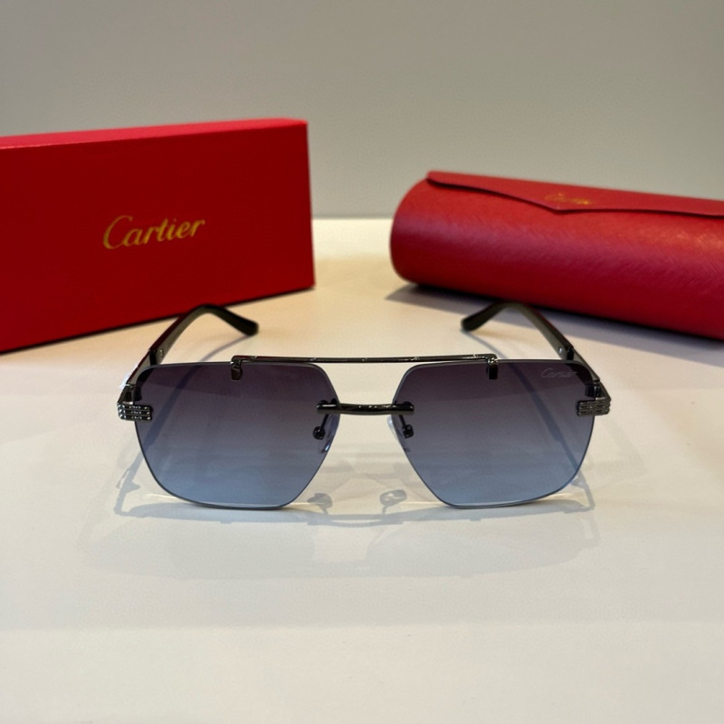 Солнцезащитные очки с металлической оправой Cartier
