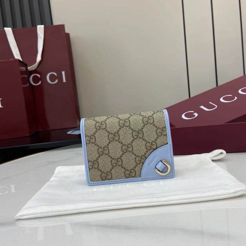 Портмоне Gucci с монограммой и голубой отделкой