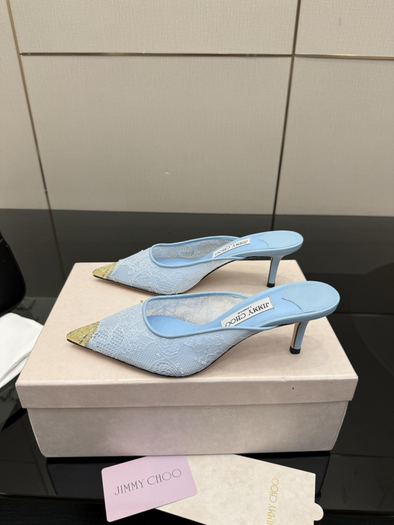 Женские туфли Jimmy Choo из голубого кружева