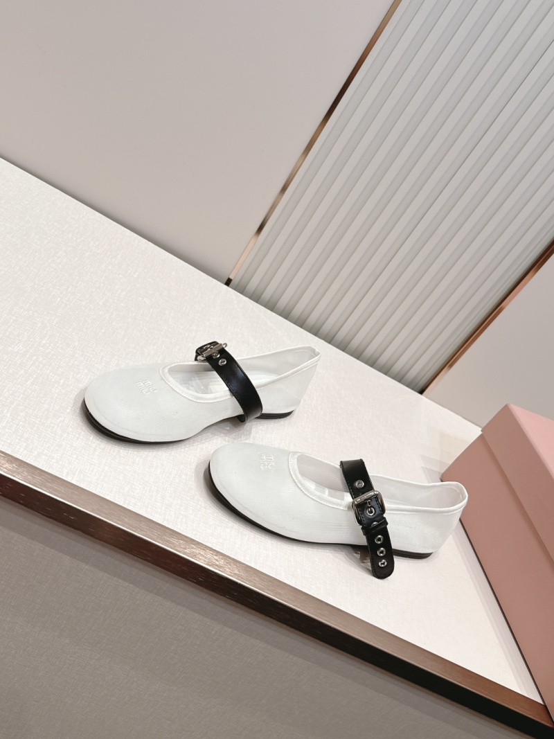 Балетки MiuMiu из прозрачной сетки с ремешком Miu Miu