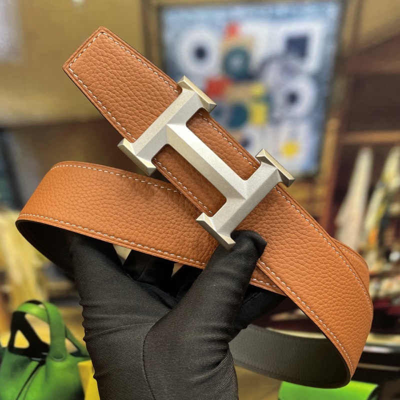 Кожаный ремень с H-образной пряжкой Hermès