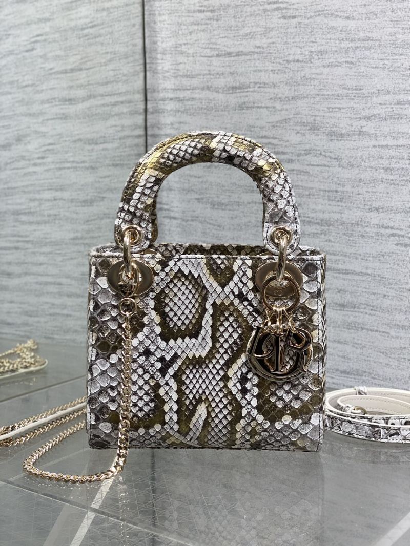Сумка Lady Dior с принтом под змею