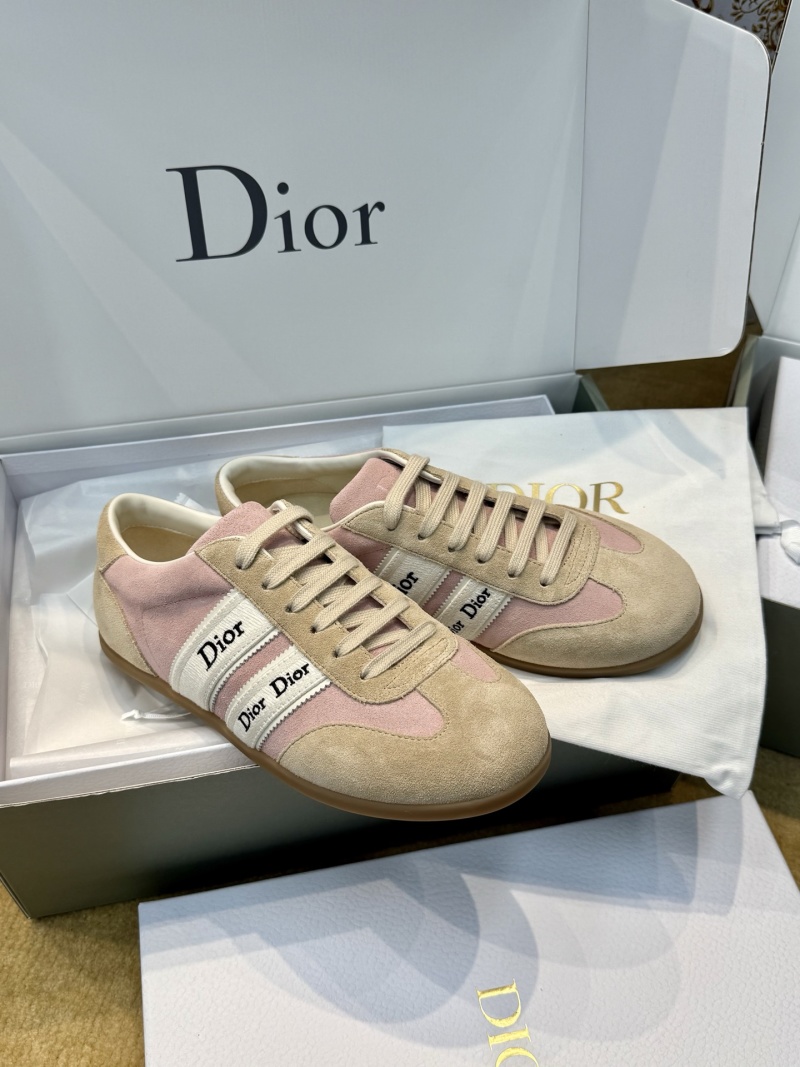 Ретро кроссовки из комбинированной замши Dior