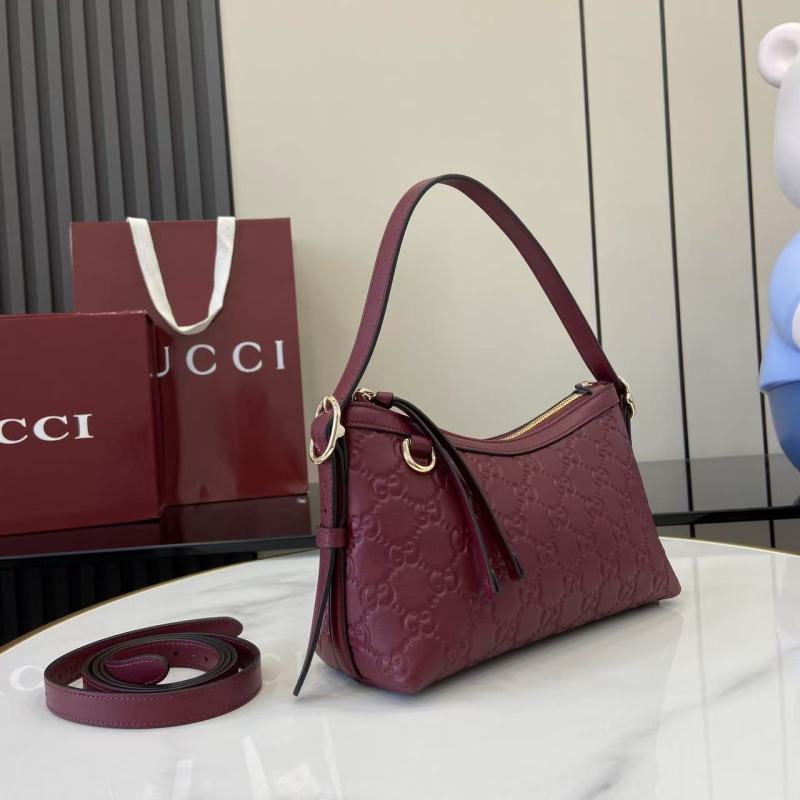 Сумка Gucci бордовая с принтом