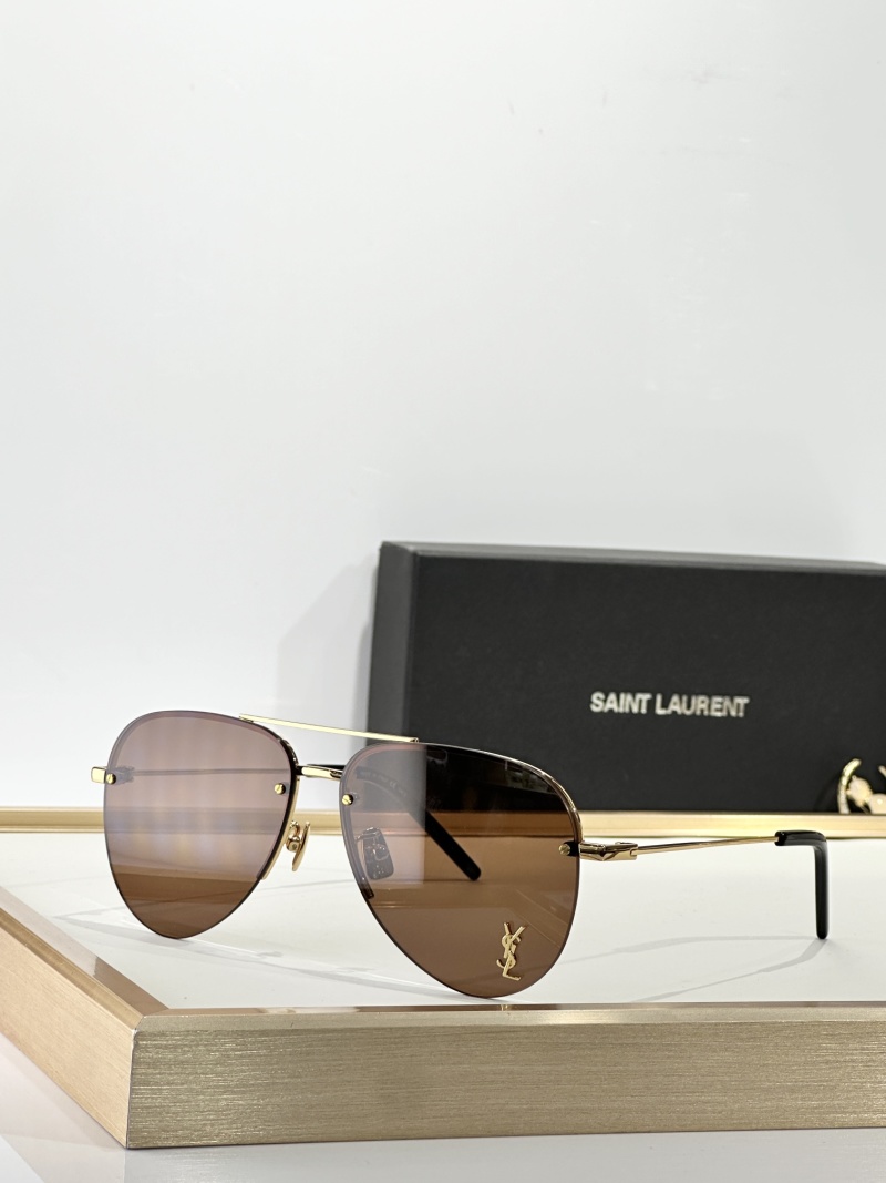 Солнечные очки Saint Laurent, золотистая оправа