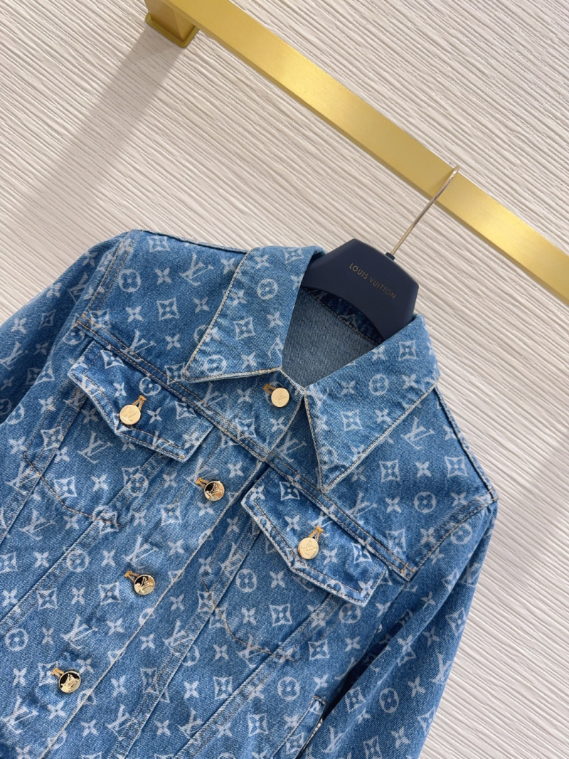 Джинсовая куртка женская с узором Louis Vuitton