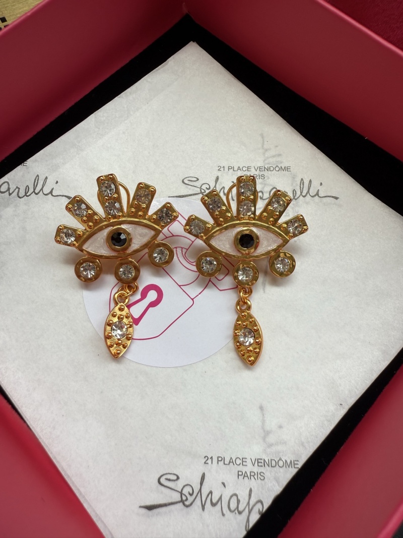 Серьги в форме глаза с кристаллами Schiaparelli