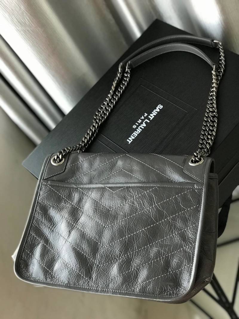 Сумка Saint Laurent Niki среднего размера, серый цвет