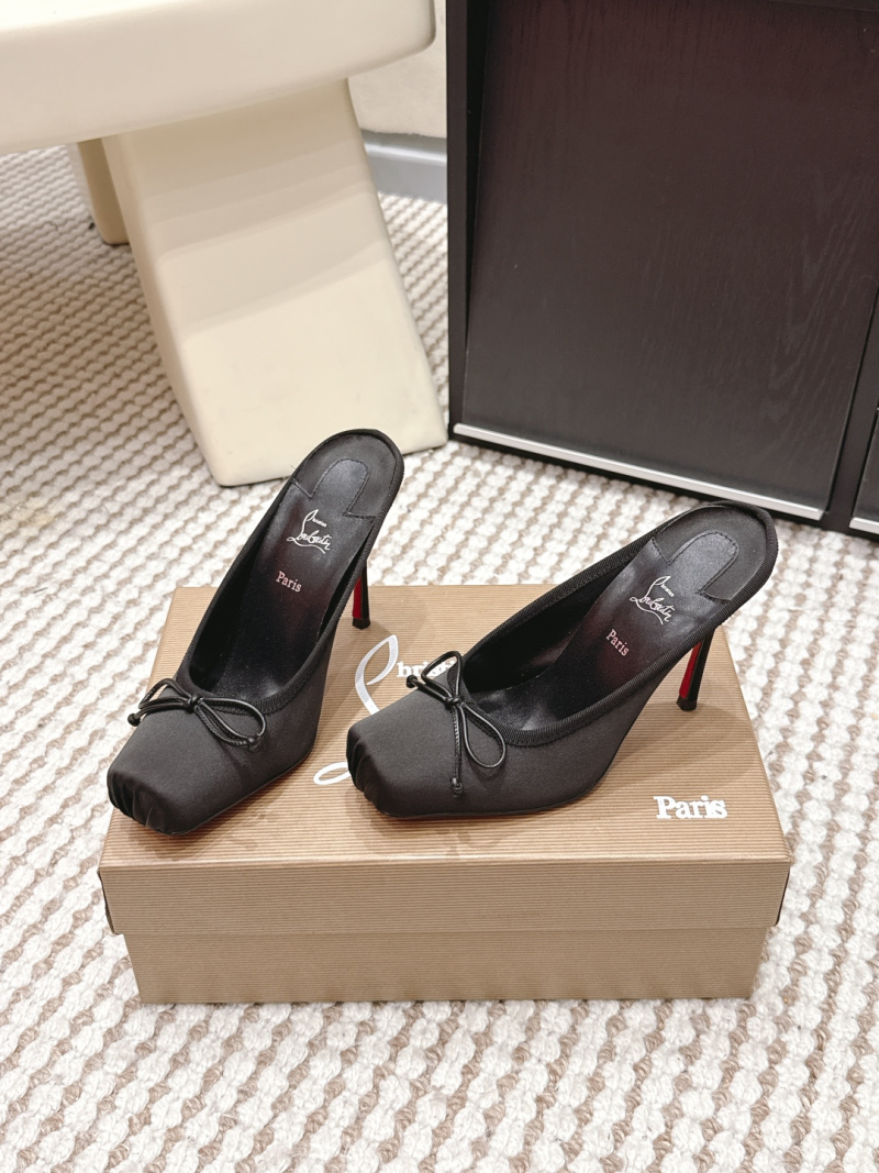Женские сабо Christian Louboutin Follies Strass с бантом