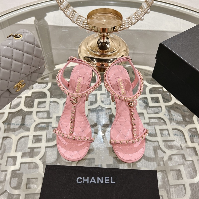 Женские босоножки Chanel розовые