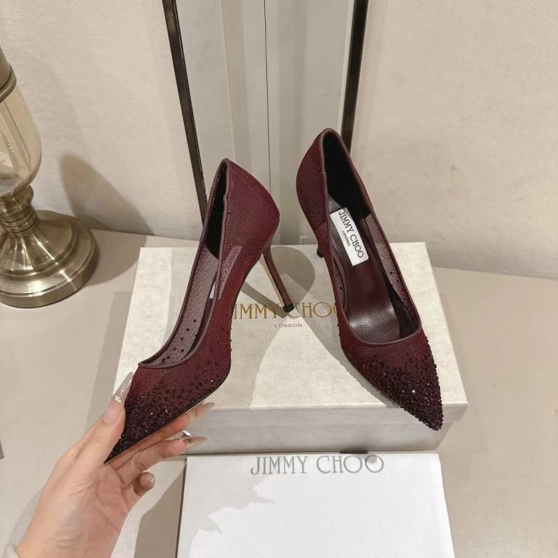 Женские туфли с заостренным носом и декором из страз Jimmy Choo